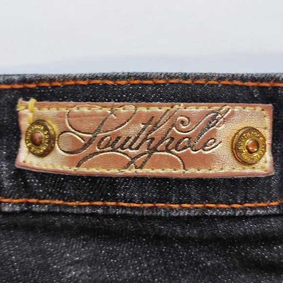 Southpole jeans low-rise black with gold details women's junior size 7 - Picture 5 of 15
